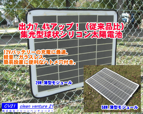 集光型球状シリコン太陽電池